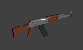 Ak-47 low poly
