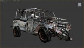 Crashed car uaz