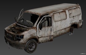 Damaged Minivan